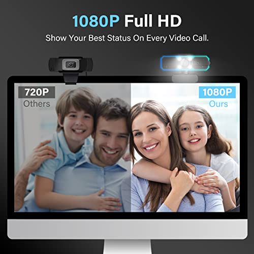 NBPOWER 1080P 60FPS Webcam with RGB Fill Light