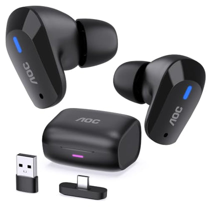 Wireless Gaming Earbuds with 2.4GHz USB-C Dongle