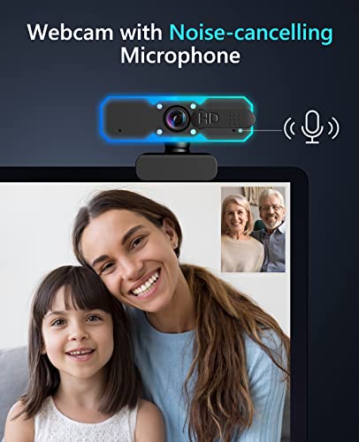NBPOWER 1080P 60FPS Webcam with RGB Fill Light