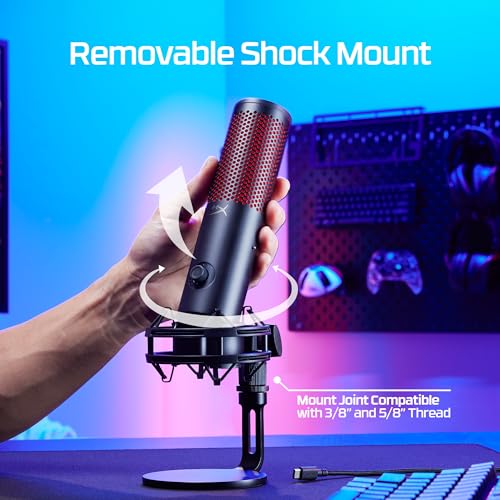 USB Gaming Microphone with LED & Shock Mount