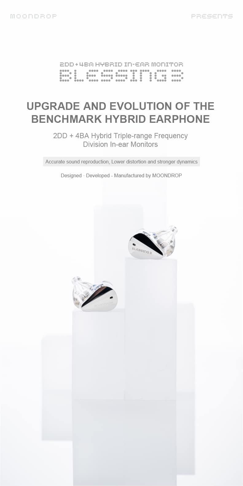 Hybrid In-Ear Monitors with 2DD + 4BA Drivers