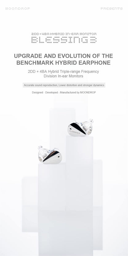 Hybrid In-Ear Monitors with 2DD + 4BA Drivers