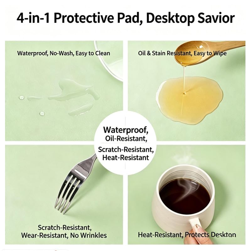 Waterproof PU Leather Desk Pad with Non-Slip Base