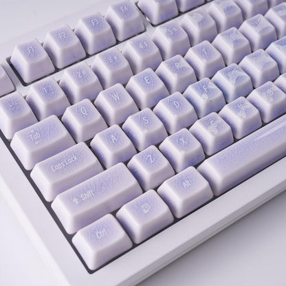 91-Key Ceramic Keycap Set with Ice Crack Finish