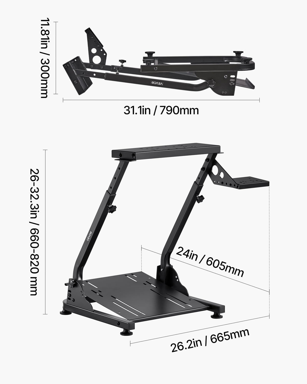 Adjustable Racing Wheel Stand for Driving Simulators