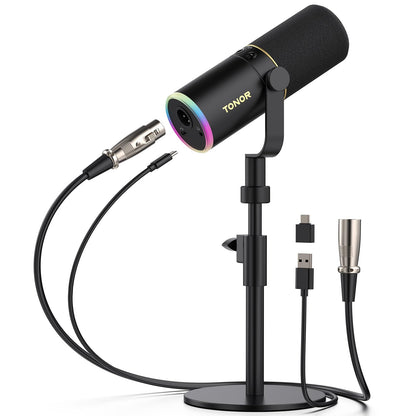 Dynamic USB & XLR Podcast Microphone with Mute