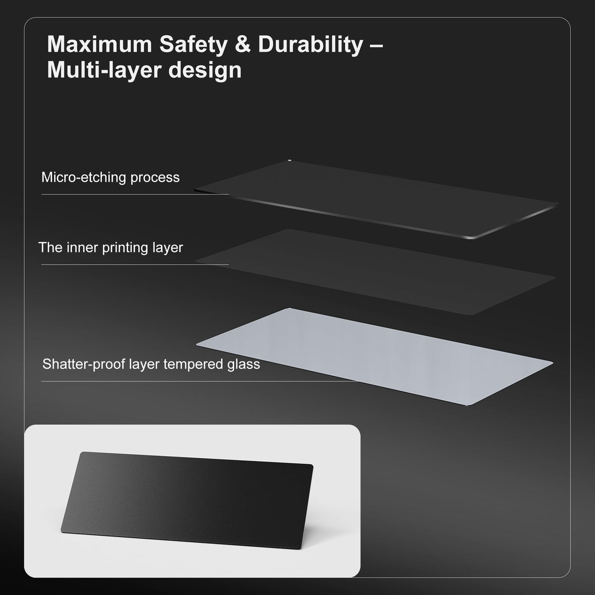 Large Glass Gaming Mouse Pad with Sandblasted Surface