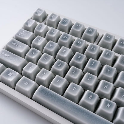 91-Key Ceramic Keycap Set with Ice Crack Finish