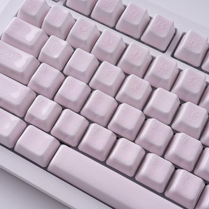 91-Key Ceramic Keycap Set with Ice Crack Finish