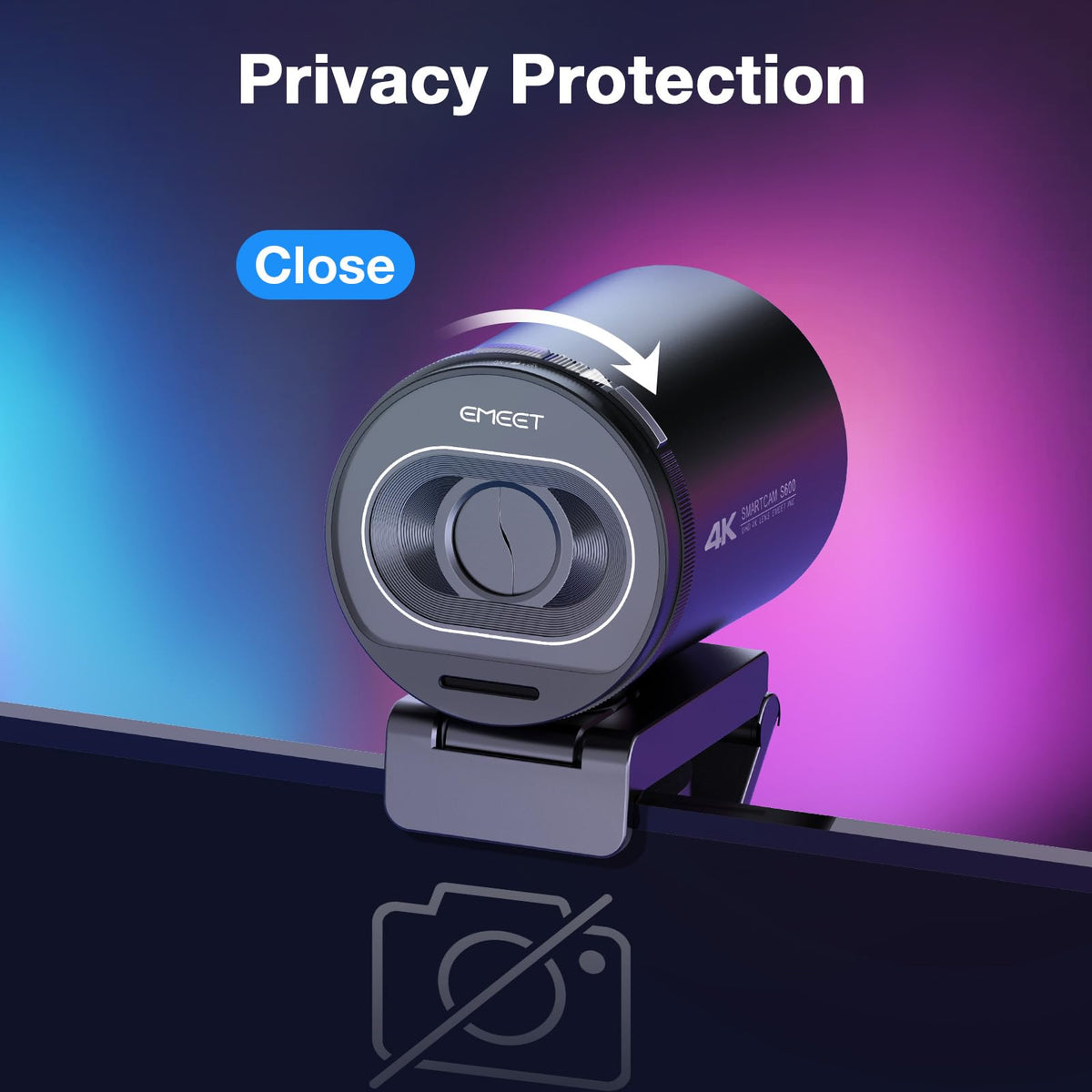 EMEET S600 4K Webcam with Sony Sensor & Fill Light