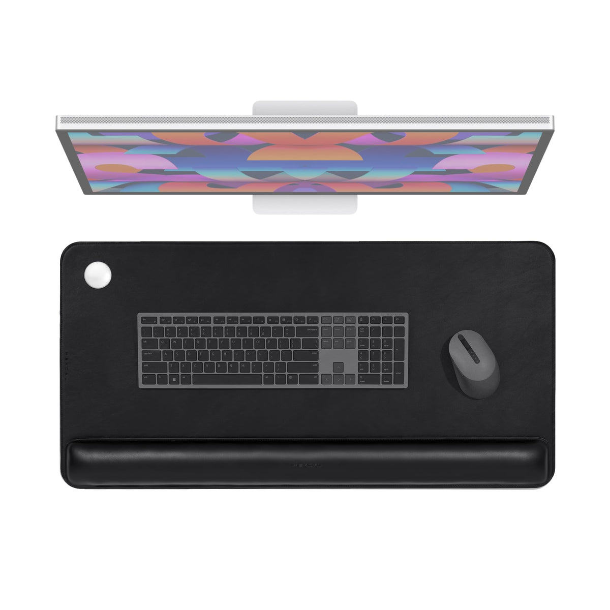 Vegan Leather Desk Mat with Ergonomic Wrist Rest