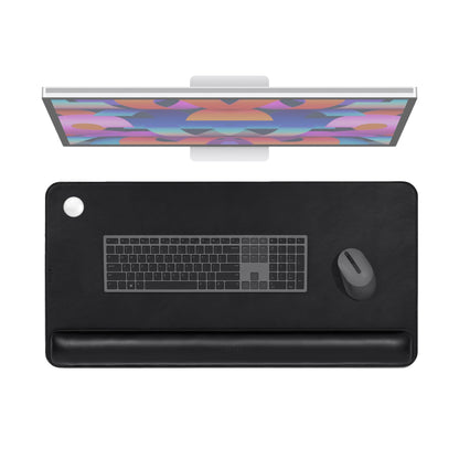 Vegan Leather Desk Mat with Ergonomic Wrist Rest