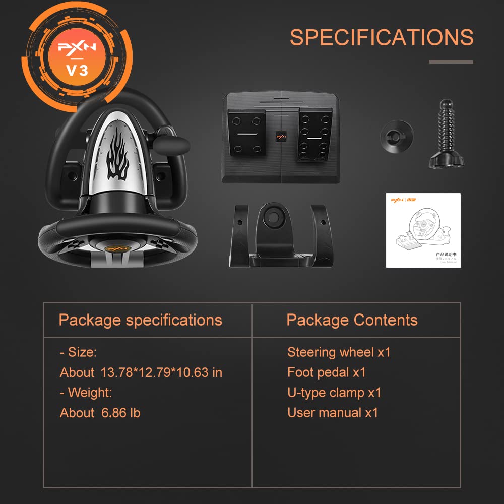 Racing Wheel & Pedal Set for Console and PC