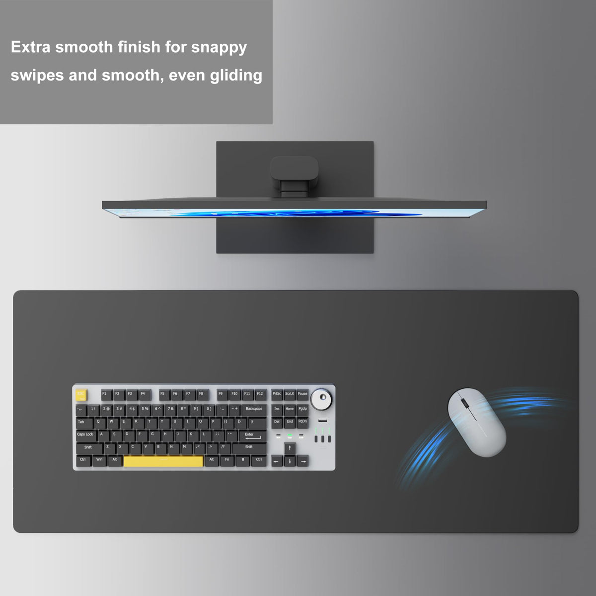 Large Glass Gaming Mouse Pad with Sandblasted Surface