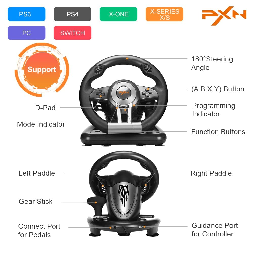 Racing Wheel & Pedal Set for Console and PC