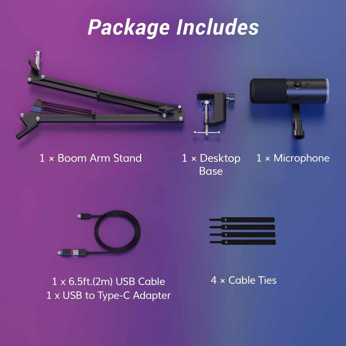 Dynamic USB & XLR Podcast Microphone with Mute