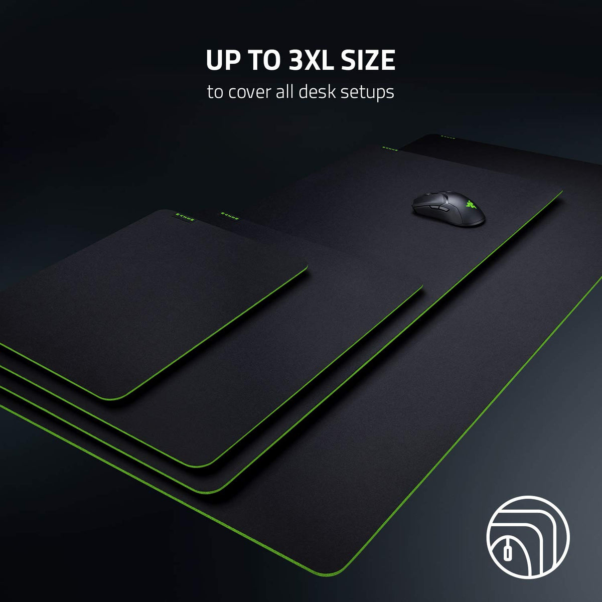 Classic Black Desk Mat with Non-Slip Base