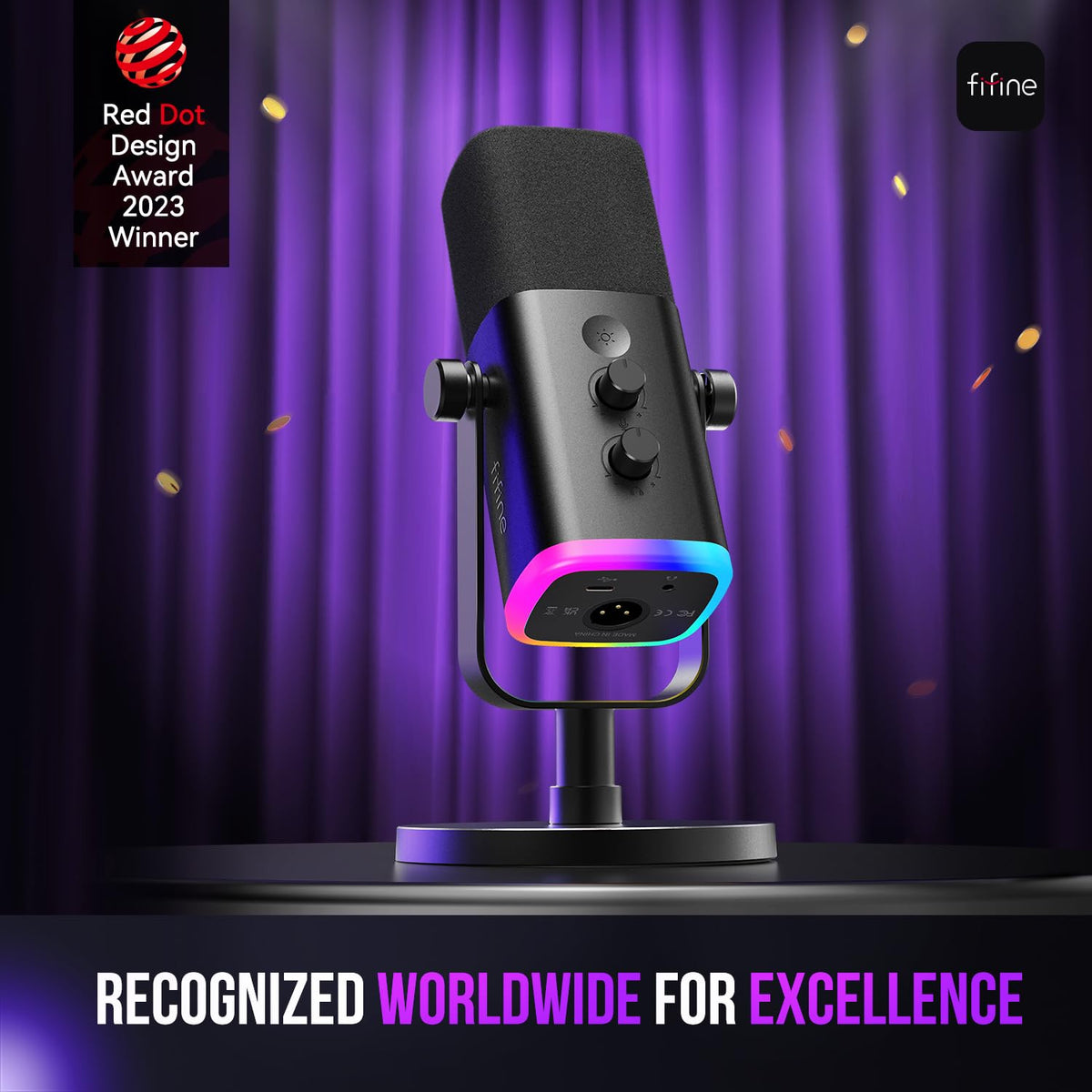 Dynamic USB & XLR Microphone with RGB Lighting