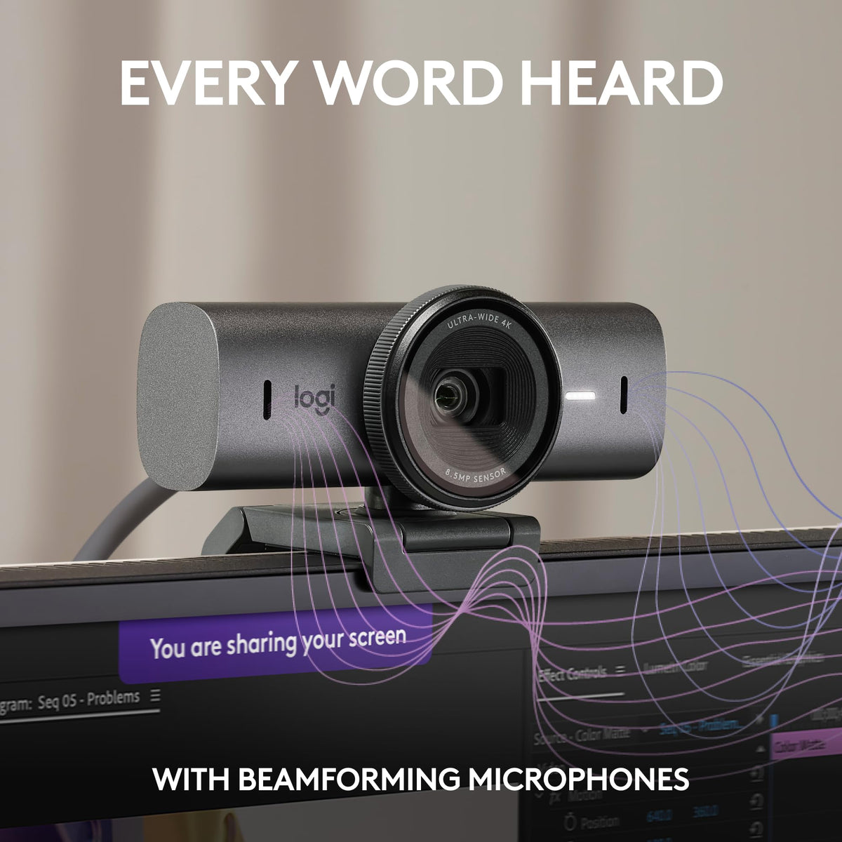 Logitech MX Brio 4K Webcam with 60 FPS Video