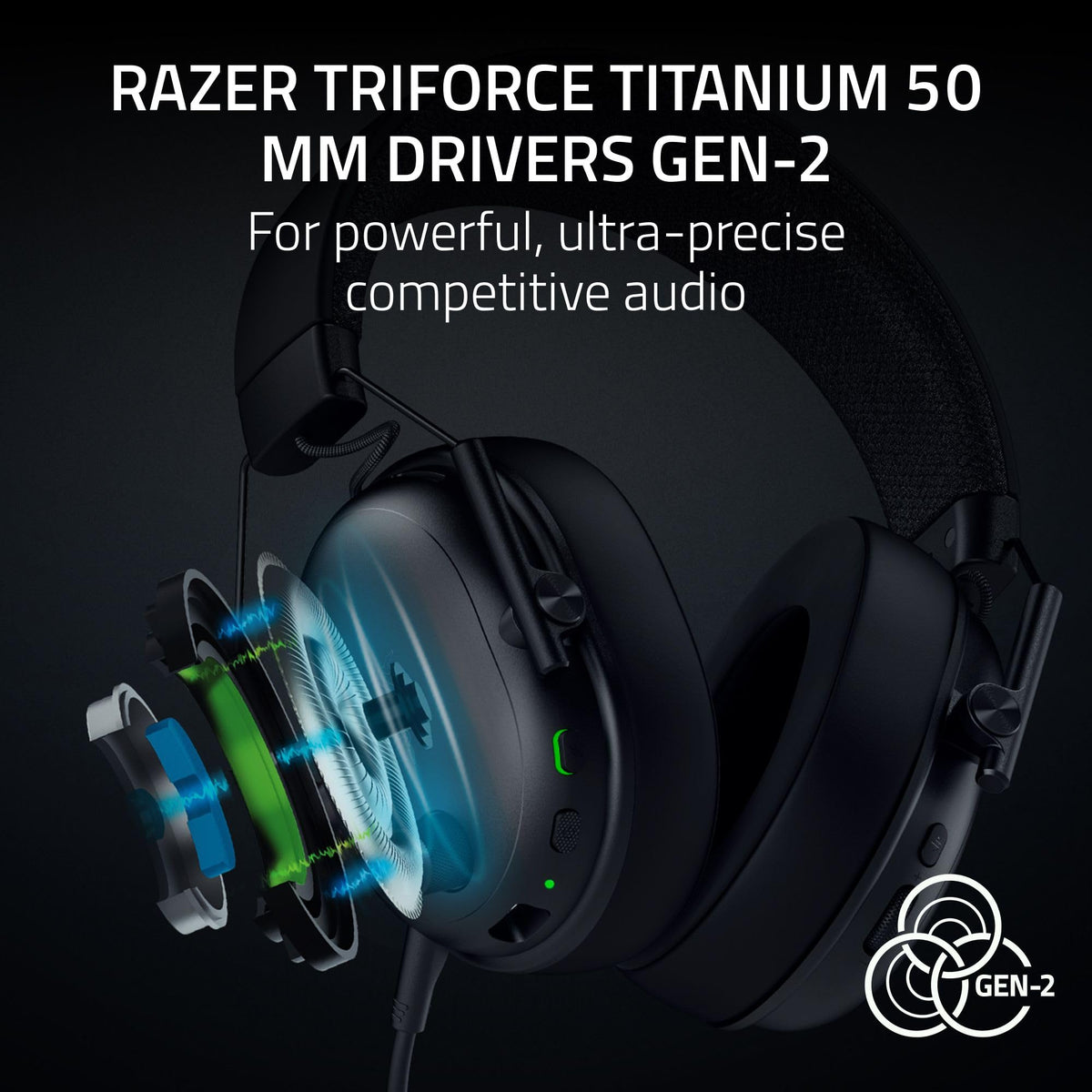 Wireless Gaming Headset with 50mm Drivers & Mic