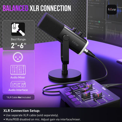 Dynamic USB & XLR Microphone with RGB Lighting