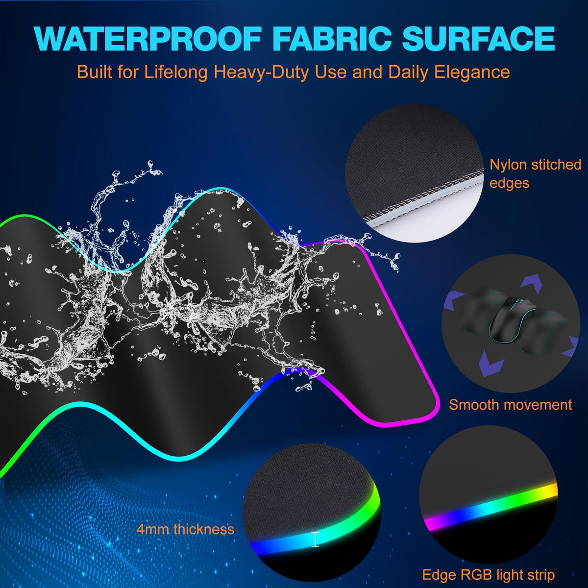RGB Mouse Pad with 15W Magnetic Wireless Charging