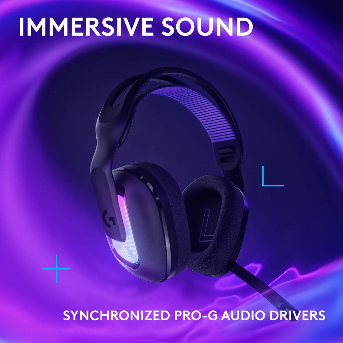 Wireless Gaming Headset with RGB & Wideband Mic