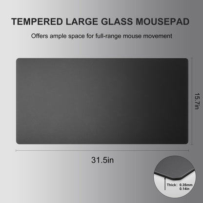 Large Glass Gaming Mouse Pad with Sandblasted Surface