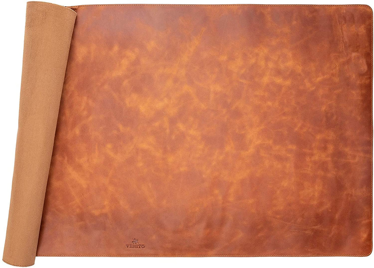Premium Leather Desk Mat – Large 36 × 19 Inch