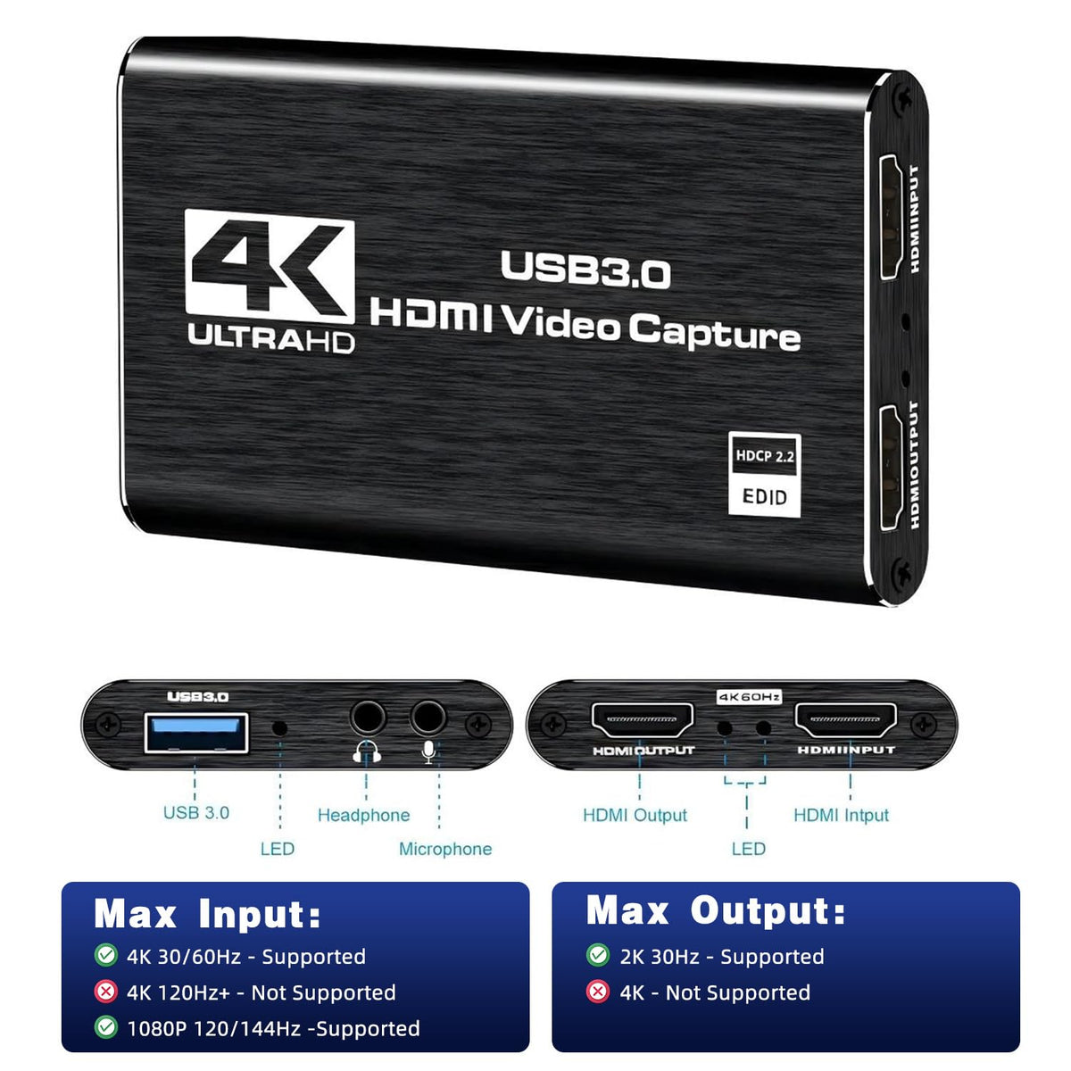 4K HDMI Video Capture Card for Streaming