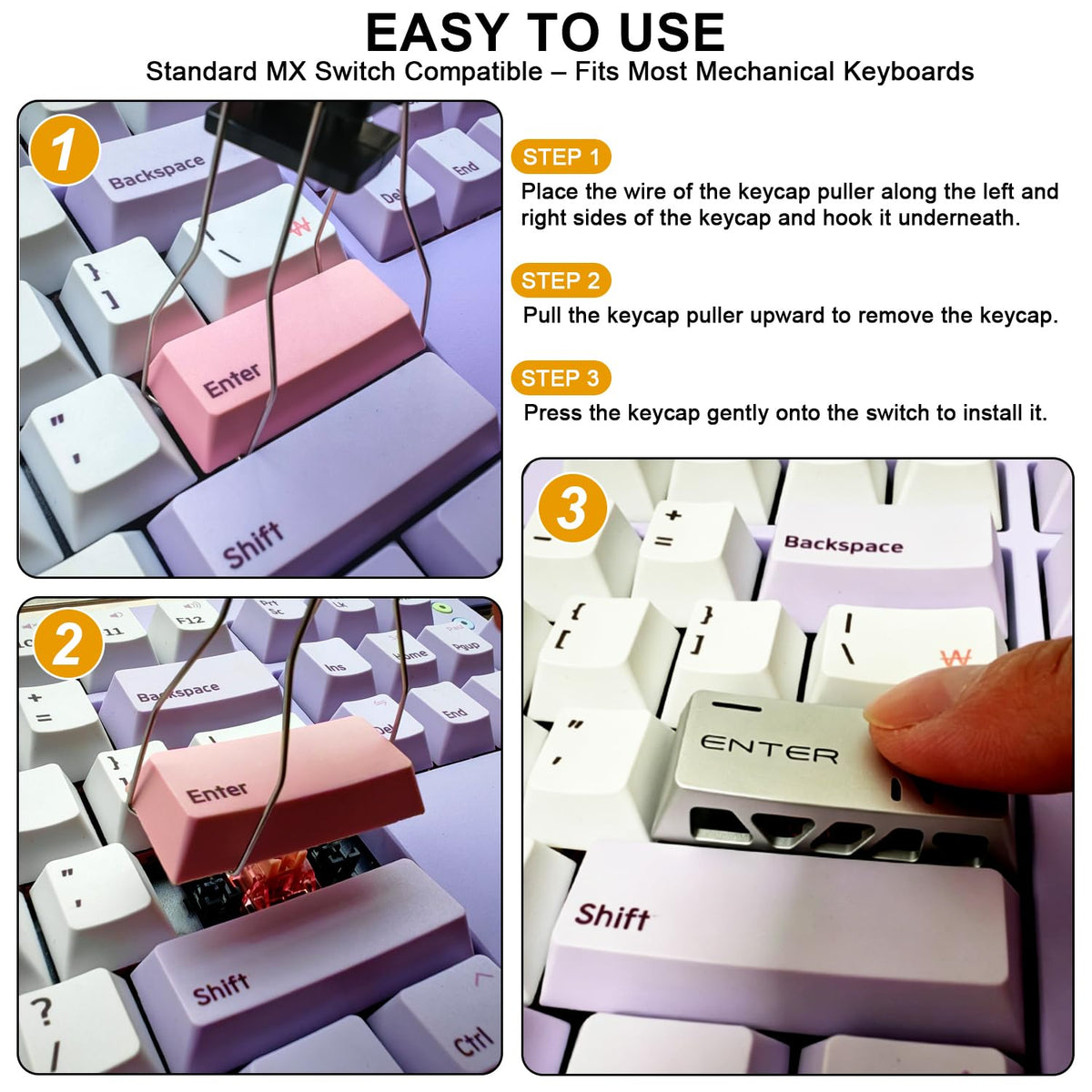 CNC Aluminum Metal Keycap Set – 7-Piece Silver