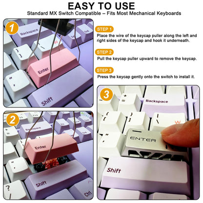 CNC Aluminum Metal Keycap Set – 7-Piece Silver