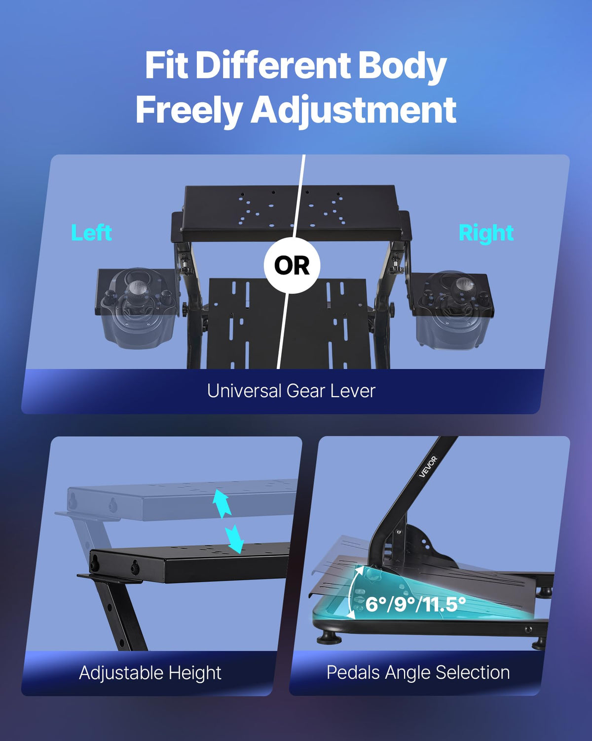 Adjustable Racing Wheel Stand for Driving Simulators
