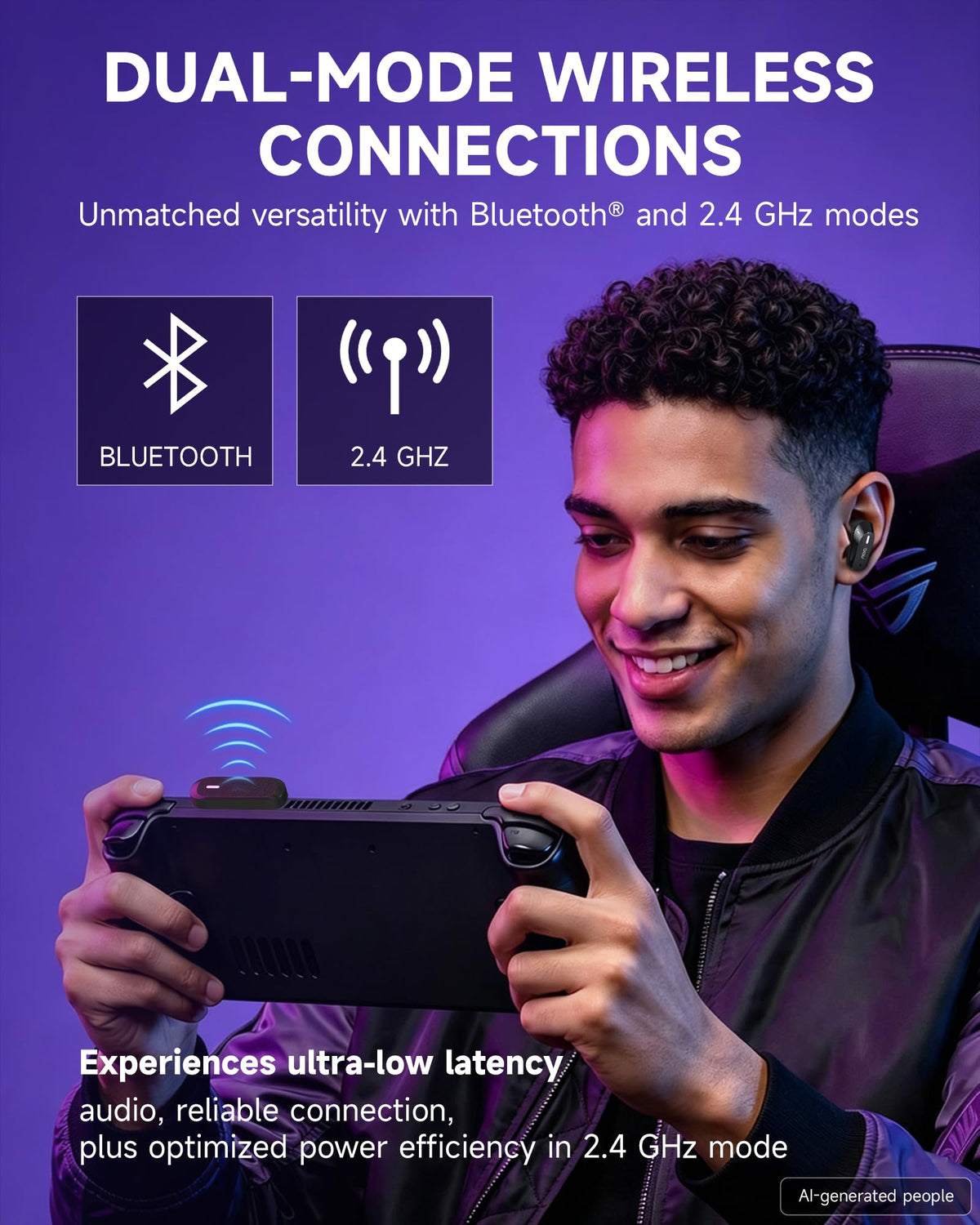 Wireless Gaming Earbuds with 2.4GHz USB-C Dongle