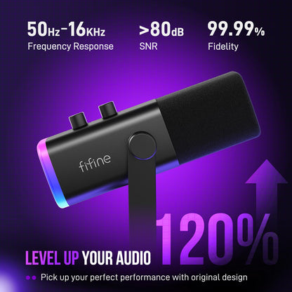 Dynamic USB & XLR Microphone with RGB Lighting