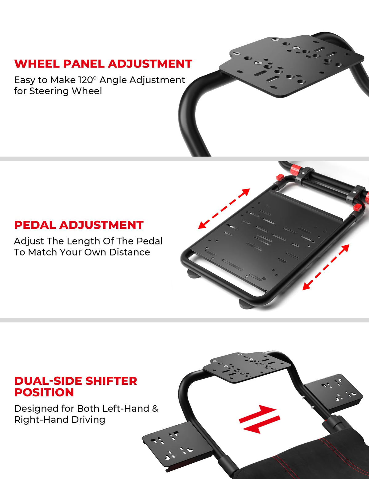 Foldable Racing Simulator Cockpit with Adjustable Frame