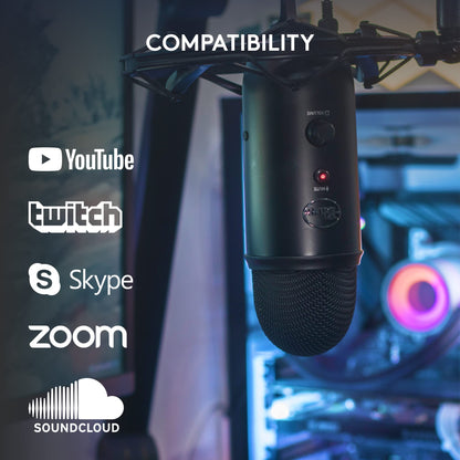 USB Condenser Microphone for Streaming & Recording