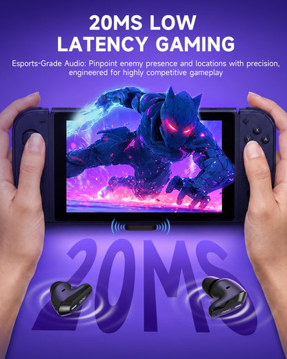 Wireless Gaming Earbuds with 2.4GHz USB-C Dongle