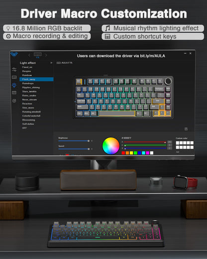 AULA Wireless Gasket Mechanical RGB Keyboard
