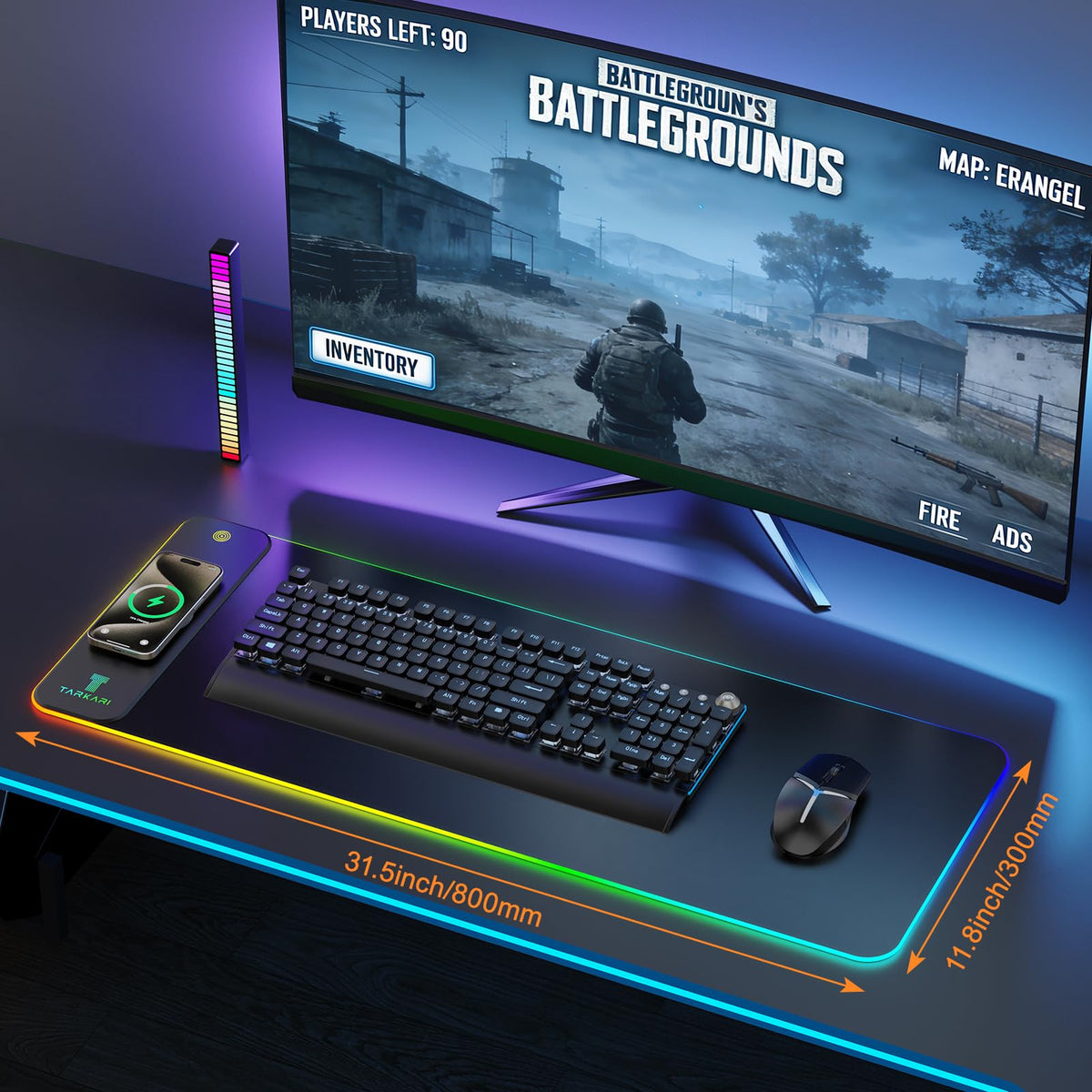 RGB Mouse Pad with 15W Magnetic Wireless Charging