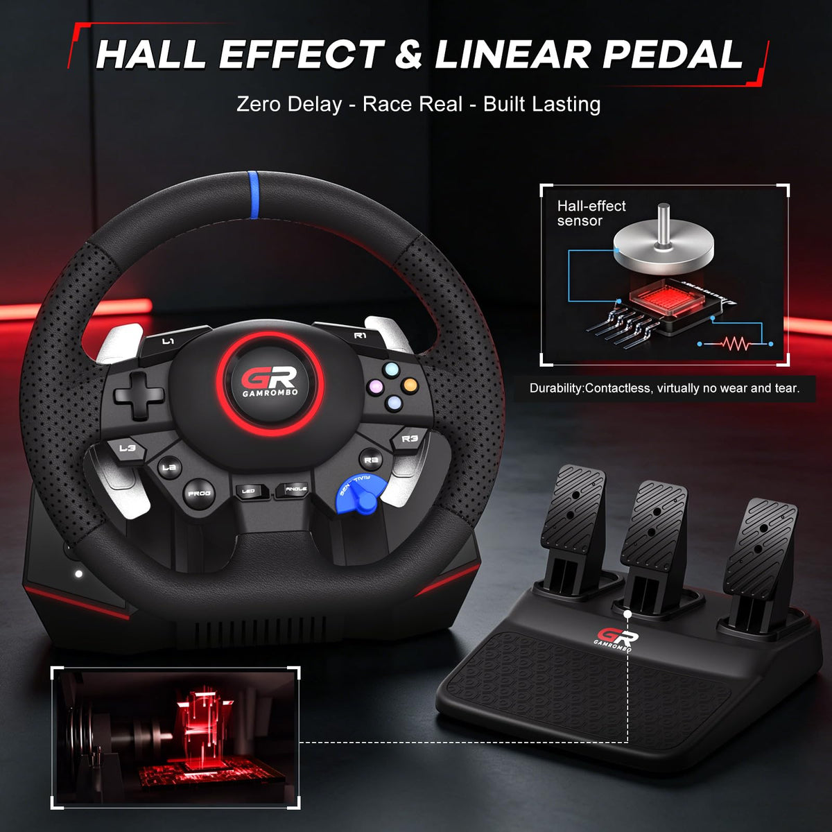 Multi-Platform Racing Steering Wheel for Console & PC