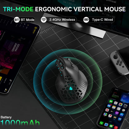 Ergonomic Wireless MMO Gaming Mouse with 10 Buttons