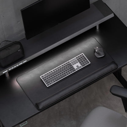 Vegan Leather Desk Mat with Ergonomic Wrist Rest