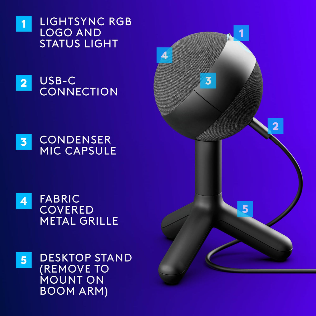 Logitech G Yeti Orb RGB USB Gaming Microphone