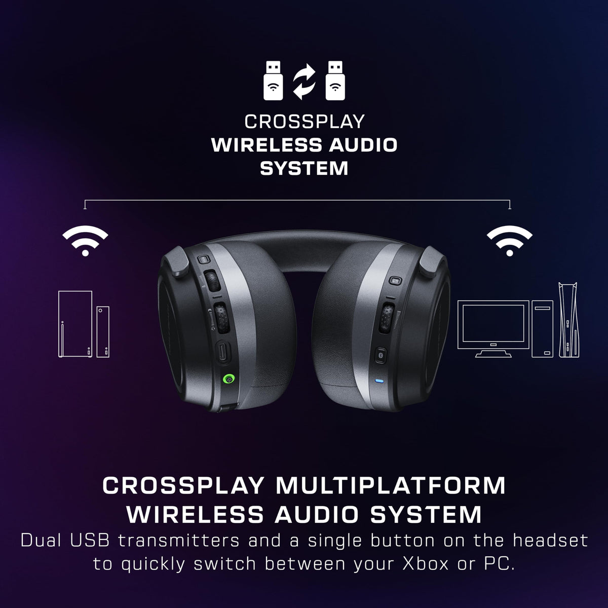 Wireless Gaming Headset with Multi-Platform Audio