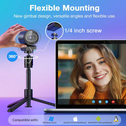 EMEET S600 4K Webcam with Sony Sensor & Fill Light