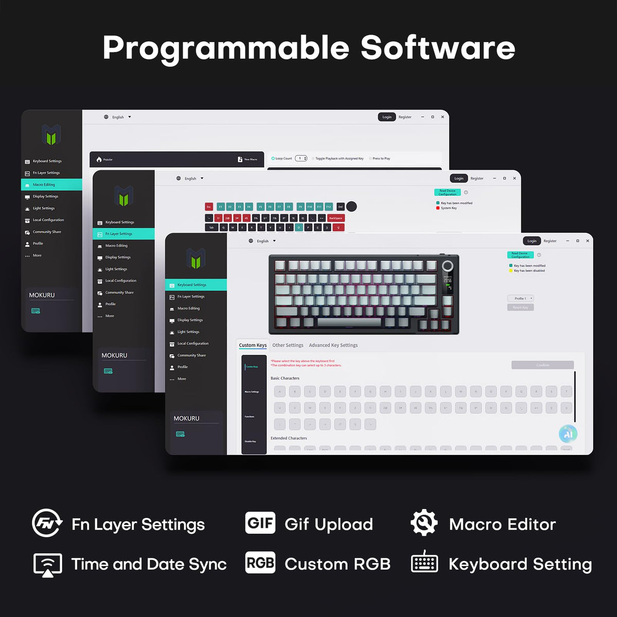 MOKURU 75% Wireless Mechanical RGB Keyboard