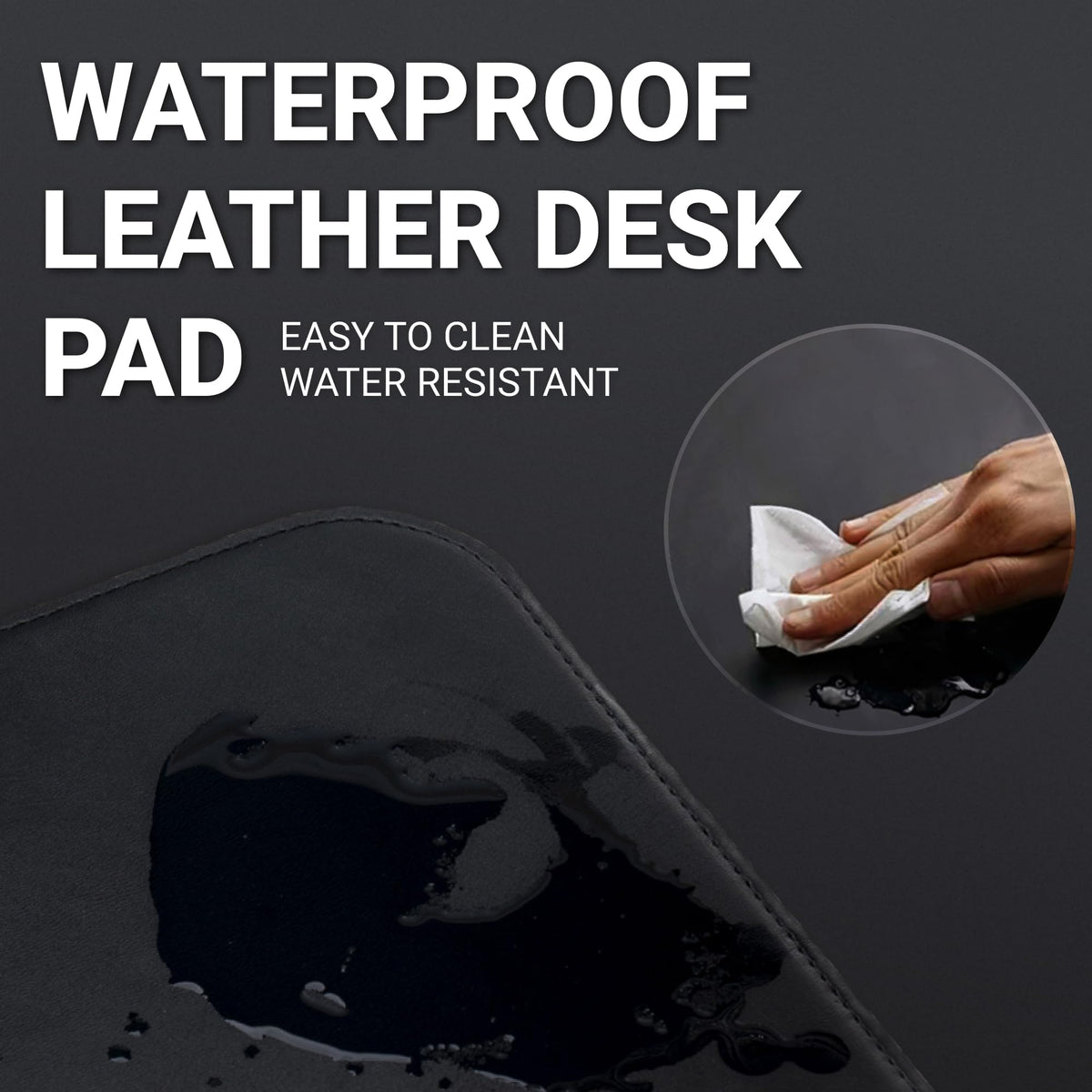 Vegan Leather Desk Mat with Ergonomic Wrist Rest