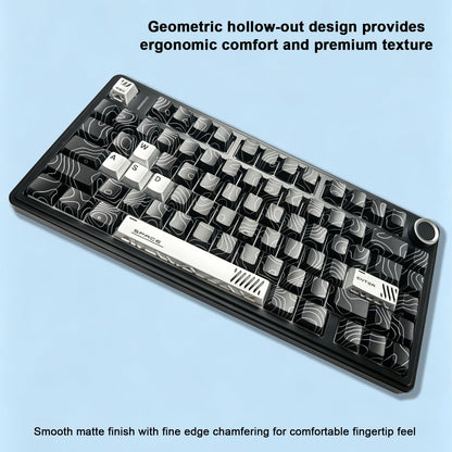 CNC Aluminum Metal Keycap Set – 7-Piece Silver