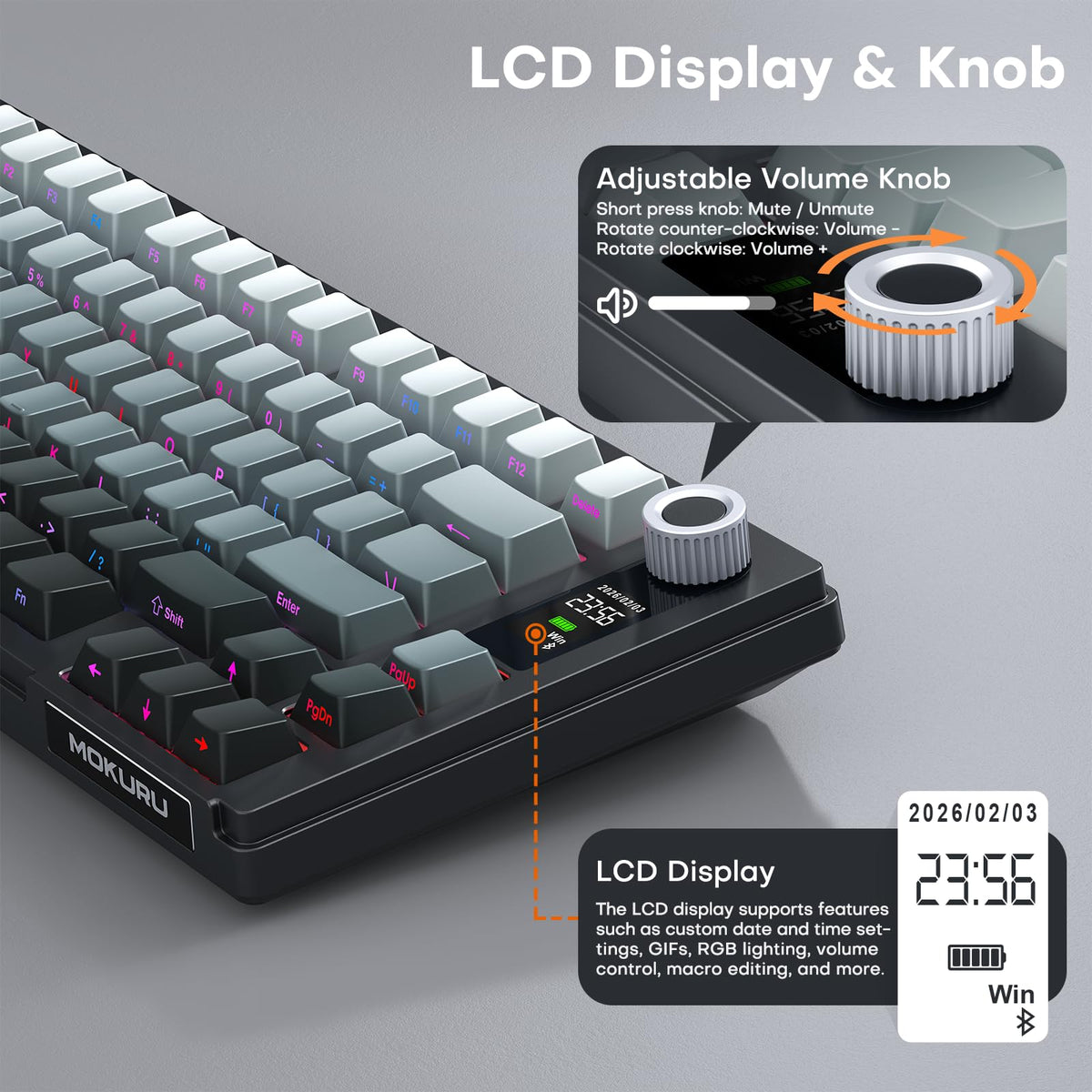 MOKURU 75% Wireless Mechanical RGB Keyboard